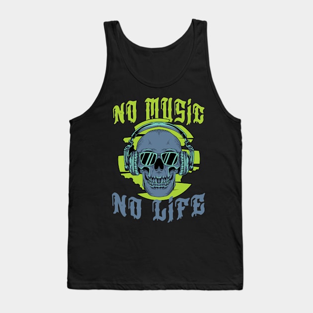 No Music No Life - Art Of Music Tank Top by Hip City Merch